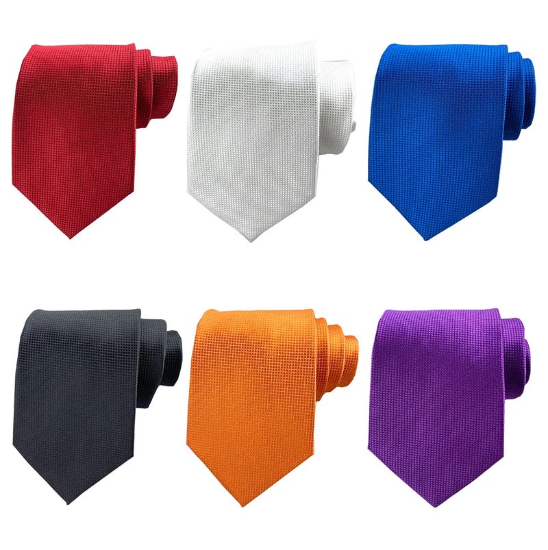 Adulove Men's Necktie Classic Silk Tie Woven Jacquard Neck Ties 6 PCS - Image 2
